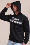 Preto Halloween Texto Print Hooded Family Sweatshirts