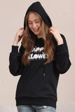 Preto Halloween Texto Print Hooded Family Sweatshirts