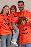 Laranja Halloween Family Suit manga longa moletom com capuz