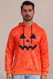 Laranja Halloween Family Suit manga longa moletom com capuz