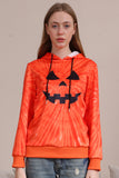 Laranja Halloween Family Suit manga longa moletom com capuz