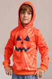 Laranja Halloween Family Suit manga longa moletom com capuz