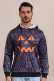 Cinzento Halloween Abóbora Padrão Família Costume Hooded Top