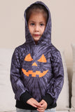 Cinzento Halloween Abóbora Padrão Família Costume Hooded Top