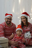 Padrão de Natal vermelho impresso família combinando conjuntos de pijama