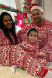 Padrão de Natal vermelho impresso família combinando conjuntos de pijama