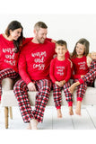 Combinando Família Pijama Suave Vermelho Calças xadrez Quente Solta Moda Básica Conjunto de Pijama