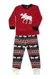 Red Family Pijama Rena Manga Longa Conjunto de Pijama de Natal