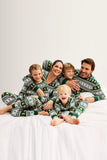 Natal Loose Family Matching Verde Floco de Neve Pão de Gengibre Homem Padrão Conjunto de Pijama