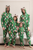 Pijamas de Natal Verde para a Família Combinando Natal para Mulheres Homens Encapuzados One Piece Pjs Holiday Sleepwear