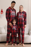 Pijamas vermelhos de feliz Natal para a família encapuzado One Piece Pjs Holiday Pijamas set