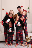 Preto Vermelho Família Combinando Pijamas Adulto Crianças Baby Tops e Calças Xadrez Conjunto de Pijamas de Natal