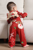 Combinando Onesie para Mulheres Homens Família Encapuzado Pijamas Vermelhos One Piece Christmas Pijamas set