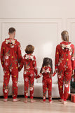 Combinando Onesie para Mulheres Homens Família Encapuzado Pijamas Vermelhos One Piece Christmas Pijamas set