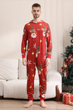 Combinando Onesie para Mulheres Homens Família Encapuzado Pijamas Vermelhos One Piece Christmas Pijamas set