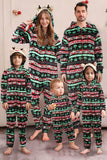 Preto One Piece Árvore de Natal Padrão Combinando Pijamas da Família