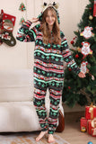 Preto One Piece Árvore de Natal Padrão Combinando Pijamas da Família