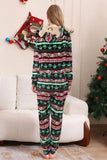 Preto One Piece Árvore de Natal Padrão Combinando Pijamas da Família
