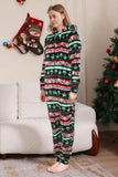 Preto One Piece Árvore de Natal Padrão Combinando Pijamas da Família