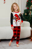 Preto Vermelho manga longa xadrez calças de Natal conjunto de pijamas
