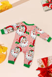 Vermelho listrado manga longa impresso conjunto de pijamas de Natal