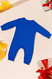 Azul impresso manga longa conjunto de pijamas de Natal