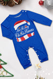 Azul impresso manga longa conjunto de pijamas de Natal