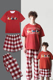 Red Dog impresso manga curta combinando pijamas da família