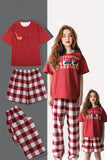 Red Dog impresso manga curta combinando pijamas da família