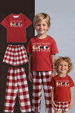 Red Dog impresso manga curta combinando pijamas da família