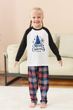 Árvore preta e branca impressa pijama de Natal da família