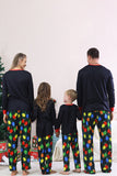 Lâmpada Naval Impresso Mangas Longas Combinando Pijamas da Família