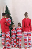 Pijamas de Natal Vermelho Winter Print Família