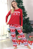 Pijamas de Natal Vermelho Winter Print Família