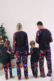 Navy Lights Tree Print Família Combinando Conjuntos de Pijamas de Natal