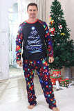 Navy Lights Tree Print Família Combinando Conjuntos de Pijamas de Natal