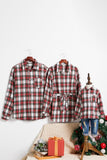 Red Plaid Long Sleeve Família Combinando Camisas de Natal
