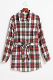 Red Plaid Long Sleeve Família Combinando Camisas de Natal