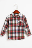 Red Plaid Long Sleeve Família Combinando Camisas de Natal