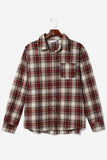 Red Plaid Manga Longa Férias Família Combinando Roupas