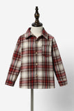 Red Plaid Manga Longa Férias Família Combinando Roupas