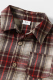 Red Plaid Manga Longa Férias Família Combinando Roupas