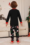 Preto Natal Papai Noel Print Família Combinando Conjuntos de Pijamas