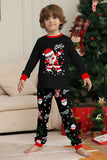Preto Natal Papai Noel Print Família Combinando Conjuntos de Pijamas