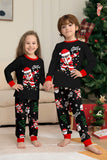 Preto Natal Papai Noel Print Família Combinando Conjuntos de Pijamas