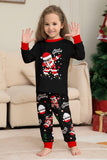 Preto Natal Papai Noel Print Família Combinando Conjuntos de Pijamas
