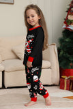 Preto Natal Papai Noel Print Família Combinando Conjuntos de Pijamas