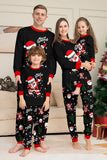 Preto Natal Papai Noel Print Família Combinando Conjuntos de Pijamas