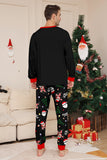 Preto Natal Papai Noel Print Família Combinando Conjuntos de Pijamas