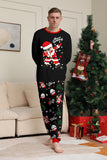 Preto Natal Papai Noel Print Família Combinando Conjuntos de Pijamas